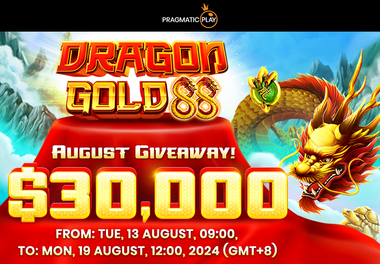 Pragmatic Play Partner Tournament:<br>Dragon Gold 88 - August Giveaway!